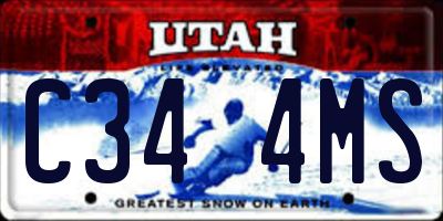 UT license plate C344MS