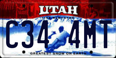 UT license plate C344MT