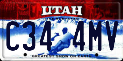 UT license plate C344MV