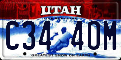 UT license plate C344OM