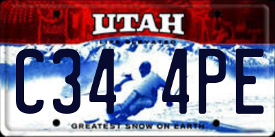 UT license plate C344PE