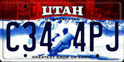 UT license plate C344PJ