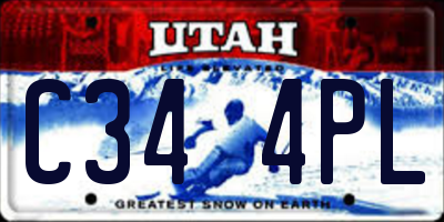UT license plate C344PL