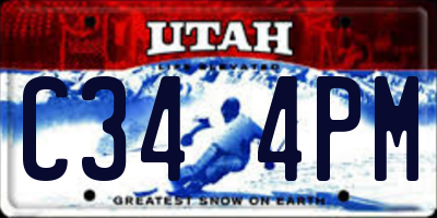 UT license plate C344PM