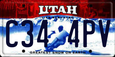 UT license plate C344PV