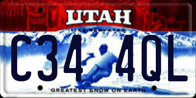 UT license plate C344QL