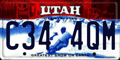 UT license plate C344QM