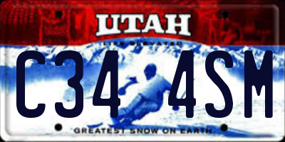 UT license plate C344SM