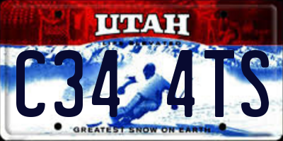 UT license plate C344TS