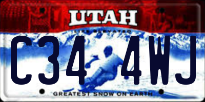 UT license plate C344WJ