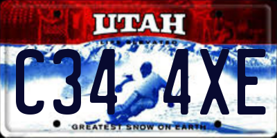 UT license plate C344XE