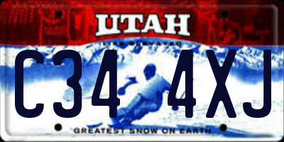 UT license plate C344XJ