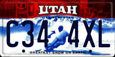 UT license plate C344XL