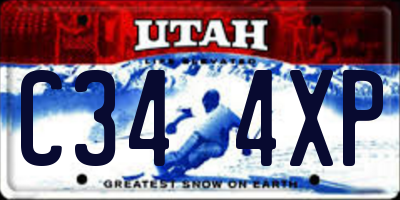 UT license plate C344XP