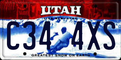 UT license plate C344XS