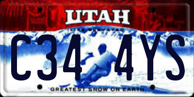 UT license plate C344YS