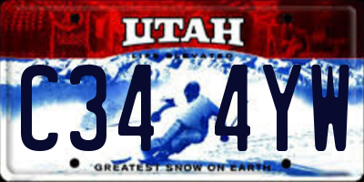 UT license plate C344YW