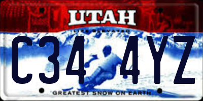 UT license plate C344YZ