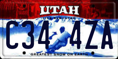 UT license plate C344ZA