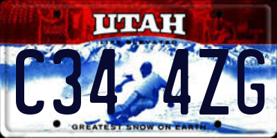 UT license plate C344ZG