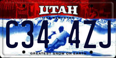 UT license plate C344ZJ