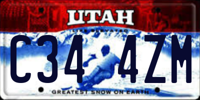 UT license plate C344ZM