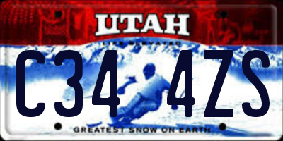 UT license plate C344ZS