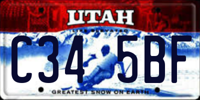 UT license plate C345BF