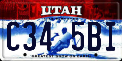 UT license plate C345BI