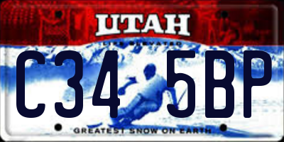 UT license plate C345BP