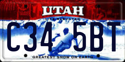 UT license plate C345BT