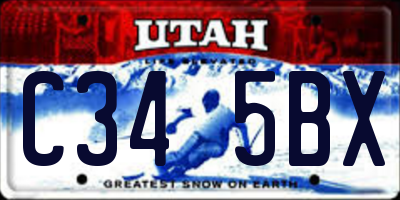 UT license plate C345BX