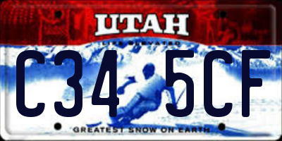 UT license plate C345CF