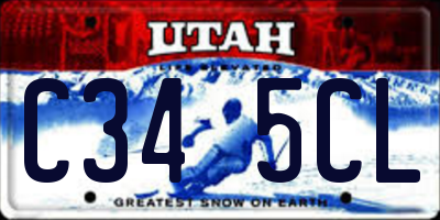 UT license plate C345CL