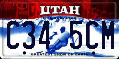 UT license plate C345CM