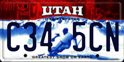 UT license plate C345CN