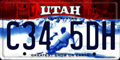 UT license plate C345DH