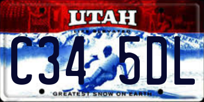 UT license plate C345DL