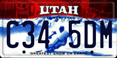 UT license plate C345DM