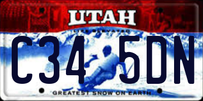 UT license plate C345DN