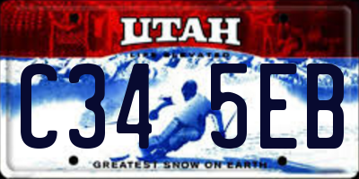 UT license plate C345EB