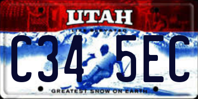 UT license plate C345EC
