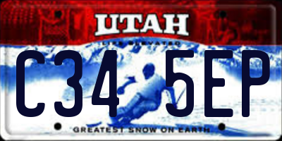 UT license plate C345EP