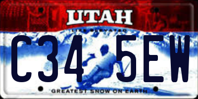 UT license plate C345EW