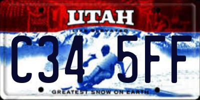 UT license plate C345FF