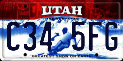 UT license plate C345FG
