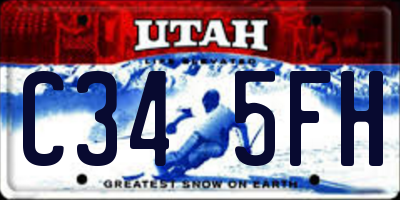 UT license plate C345FH
