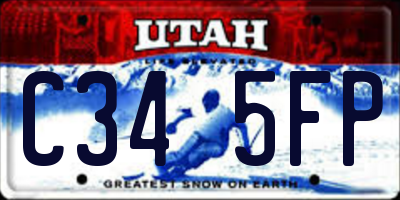 UT license plate C345FP