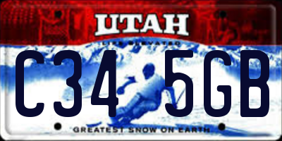 UT license plate C345GB