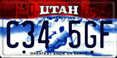 UT license plate C345GF